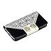 Samsung Galaxy S5 Case, Shensee Black Classic Bowknot Lady Grace Wallet Leather Case Cover (For Samsung Galaxy S5 I9600)