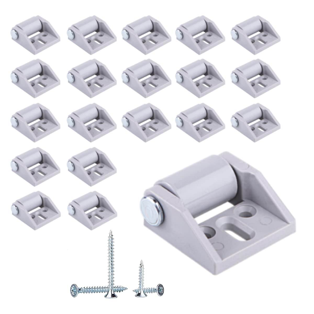 (Pack of 20 pcs) Small 15 mm Furniture Castors, Rubber Wheels, Fixed Casters, Non-Swivel One Direction Wheel With Mounting Plate, Screws Included (20)