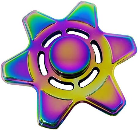 Fidget Spinner toy, Spin 2-5 Min EDC Hand Spinners Prime Tri-Spinner for Kids Adults, Relieves Stress Desktop Cool Gadgets, Fiddle Spinner for ADD ADHD Anxiety Autism … (Rainbow-LJ)
