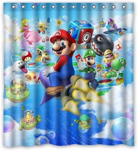 Super Brothers Mario Custom Waterproof Shower Curtain Bathroom Curtains Bath Curtain 60x72 inches