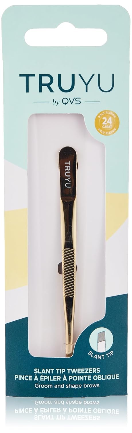 QVS Global UK Ltd Gold Edition Slant Tip Tweezers, 10-1013-000-17