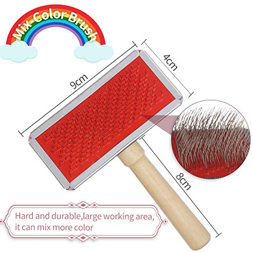 Jeteven Needle Felting Kit 40 Colors Wool Roving DIY with 2 Wool Felt Brushes