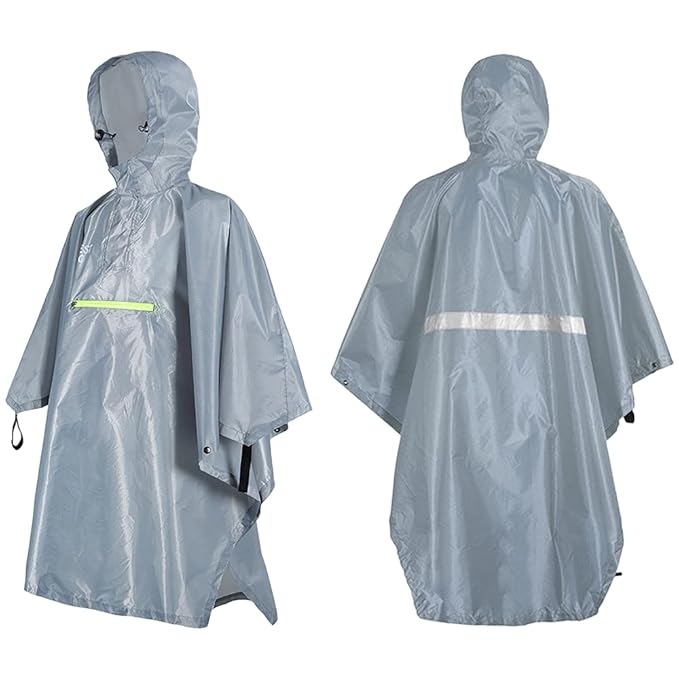 Men Women Raincoat Waterproof Rainwear with Reflector Rainproof Poncho