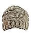 NYFASHION101 Oversized Baggy Slouchy Thick Winter Beanie Hat, Taupe Mix