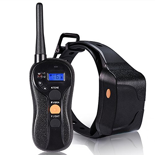 PetInn Dog Training Collar Humane No Shock Collar for Dogs – Rechargeable with Beep Vibration Light, 100% Waterproof, Blind Operation 1980ft Remote Collar(22 to 88lbs)