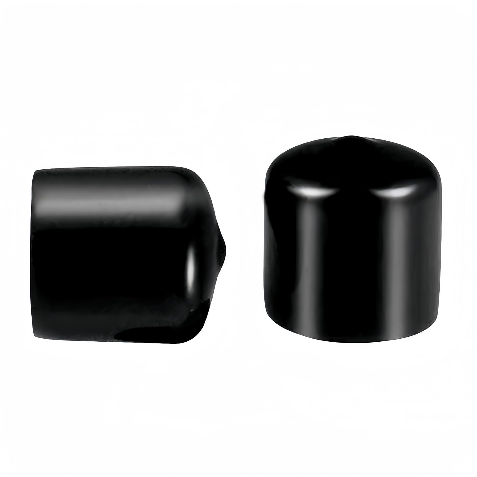 Boxonly Screw Thread Protectors PVC Rubber Round Tube Bolt Cap Plastic End Cap Cover Inner Dia.23mm Black 50Pcs