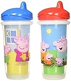 Playtex Sipsters Stage 3 Peppa Pig Spill-Proof, Leak-Proof, Break-Proof Insulated Toddler Spout Sippy Cup - 9 Ounce - 2 Count (Color/Theme May Vary)