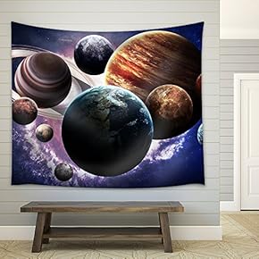 High Resolution Images Presents Planets of The Solar System. - Fabric Wall Tapestry Home Decor - 51x60 inches