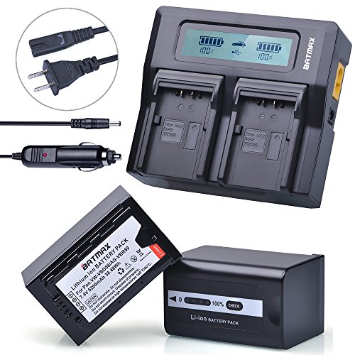 Batmax 2Pcs VW-VBD58 VW VBD58 Battery 5800mAh + 3X Faster LCD Display Dual Charger Car Plug for Panasonic VW-VBD58 AG-VBR89G AG-DVX200,AG-AC8,HC-MDH2,HC-X1000 4K,HDC-Z10000