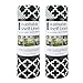 DII Fridge & Shelf Liner Collection Non-Adhesive, Cut to fit, Machine Washable, 12x20, Black Lattice, 2 Piece