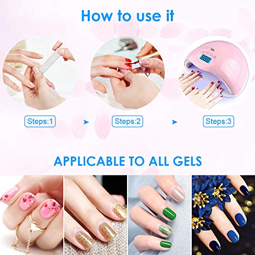 48W UV LED Nail Lamp for Both Hands, Portable Nail Dryer with 4 Timers,Automatic Sensor, LCD Screen,Gel Nail Polish Curing Lamp for Fingernails and Toenails,Pink