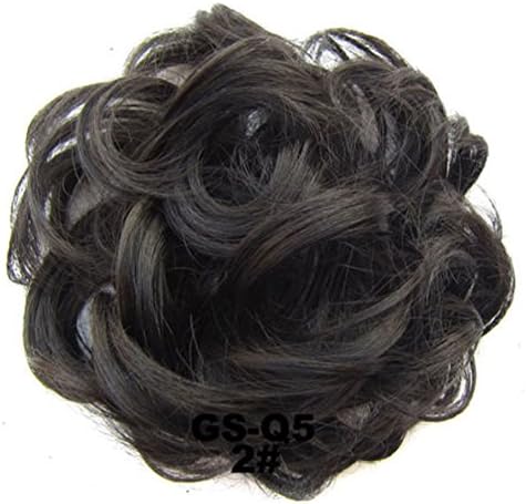 Curly Messy Hair Scrunchies Hair Bun Extensions, UxradG Natural Curly Wavy Hair Pieces For Women Ponytail Hair Extensions Hair Donut Hair Chignons Hair Accessories (3.5cm,2#)