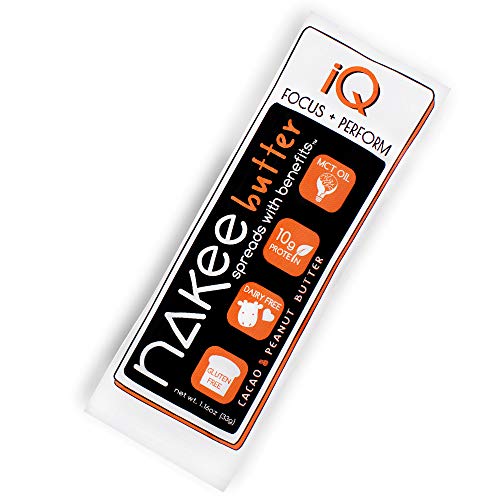 Nakee Butter - iQ Nut Butter, Keto Peanut Butter, High Protein Peanut Butter with Cacao, MCT Oil, & 10g Protein, Low…