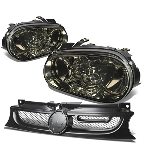 Volkswagen Golf Pair of Smoke Lens Headlight+Meshed Front Grille