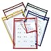 C-Line Super Heavyweight Plus Dry Erase Pockets, Assorted Primary Colors, 9 x 12 Inches Each, Box of 25 Dry Erase Pockets (42620)