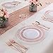 IOOOOO 120 Pieces Rose Gold Plastic Plates, White Disposable Plates with Lace Design Includes: 60 Dinner Plates 10.25 Inch and 60 Salad/Dessert Plates 7.5 Inch