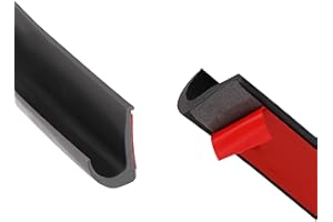 NBXPOW RV Rain Gutters, Black, PVC, YSC40FTB, RV Weather Strip, 40Feet, 0.5Inch High, J-Shape, Adhesive Backed