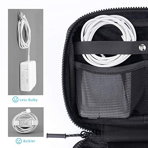 Comfyable Wire Organizer Bag, Power Charging Cord Travel Case, Computer Accessories for Apple Accessory, Cable Wire Gadget Storage Case Holder Black