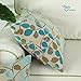 CaliTime Throw Pillow Covers Luxury Chenille Cute Leaves Decorative Cushion Case Shell for Couch Sofa Home 20 X 20 Inches Ecru Teal