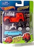 Snap Rides Team Hot Wheels RED Truck Custom Car Set - Create Build & Race