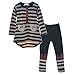 Little Girls Cute Cartoon Long Sleeve Sets 2-7 Striped Top Leggings