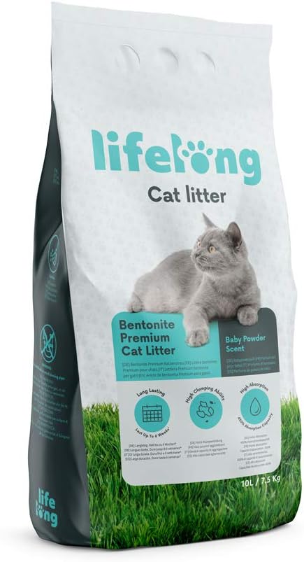 by Amazon Bentonite Premium Cat Litter Baby Powder Scent, 10L (Pack of 1) (Previously a Lifelong brand, same product) - Image 4