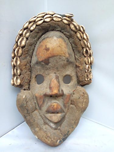 Antique And Unique Dan Mask with cowrie shells from Ivory Coast 14x9 in