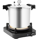 23 Qt Pressure Canner, Stovetop Aluminum Pressure Cooker With Pressure-Dial-Gauge, Pressure Canner For Canning For As Stoves,