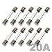 BCP Pack of 10pcs F20AL 250V Fast Blow Glass Tube Fuses, 6 x 30mm (20A)