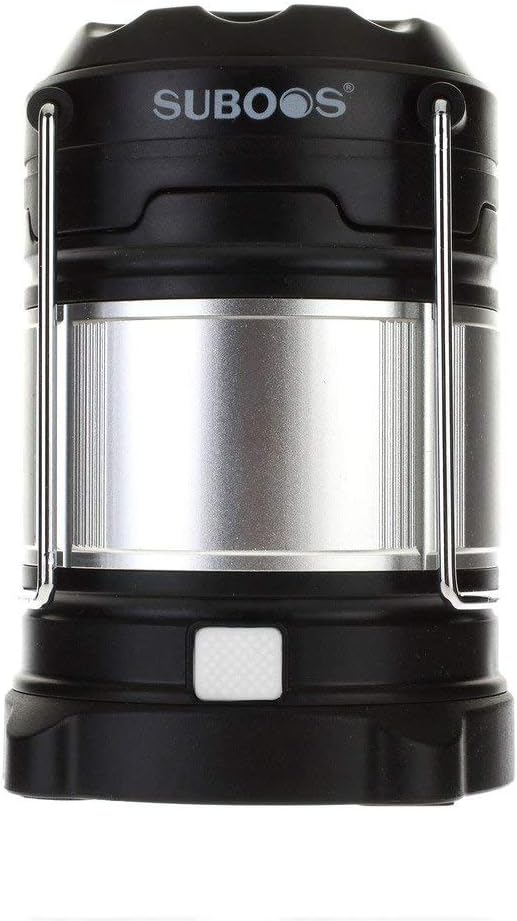 SUBOOS Ultimate Rechargeable LED Lantern and 5200mAh Power Bank - 4 Brightness Modes - Compact and Collapsible - Water Resistant IPX5 - Great Light for : Camping, Hiking, Loft, Shed, Power Outages - 2 Battery Options(All Batteries Included) - 5 Year Warranty