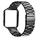 Fitbit Blaze Band, VIGOSS Women Men Smart Watch Wristband with Metal Frame Stainless Steel Replacement Strap Wristband with Link Remover for Fitbit Blaze Smartwatch(Metal Black+Frame)