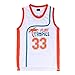 AFLGO Moon #33 Flint Tropics Basketball Jersey S-XXXL White, 90's Clothing Throwback Will Smith Costume Athletic Apparel Clothing Stitched – Top Bonus Combo Set with Wristbands