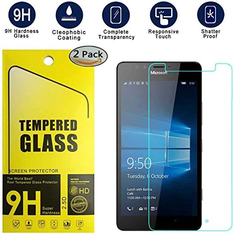 Microsoft Lumia 950 Screen Protector [2 Pack], KYAL Glass Screen Protector- [Tempered Glass] 9H Hardness, Bubble Free, Extra thin Screen Protector for Microsoft Lumia 950 (5.2 in.)