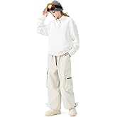 RIUIYELE Women's Snow Pants Baggy Snowboard Pants Cargo Ski Pants Waterproof Windproof Loose Fit Winter Insulated Hking Pants