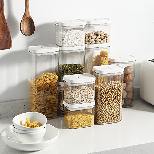 GGEROU Airtight Food Storage Containers Set with Lock Lids,Set of 6,Pantry Organization Plastic Storage Jar Storage Tank for Cereal,Coffee, Sugar - Moisture Proof,BPA Free & Stackable Design (S:500ML)