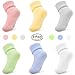 Baby Socks,Mossio 6 Pack Newborn Socks Non Skid Crew Organic Socks Rubber Bottom (6 Color,1-3 Years)
