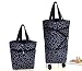 Cocobuy Collapsible Trolley Bags Folding Shopping Bag with Wheels Foldable Shopping Cart Reusable Shopping Bags Grocery Bags Shopping Trolley Bag on Wheels (Black) primary