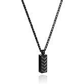 COBI Cross Necklace for Men, Stainless Steel Necklace Chains, Cuban Link Chain Necklace Cross, Pendant Jewelry Hypoallergenic,Silver Black Gold Chain 23 Inches.