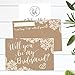 Hadley Designs 15 Will You Be My Bridesmaid Cards Kraft Lace, I Can't Say I Do Without You, Rustic Bridesmaids Proposal Note For Gifts, Blank Ask To Be Your Bridesmaids Invitations Set