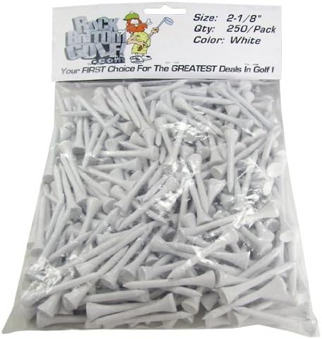 Rock Bottom Golf- 2 1/8" Wood Tees (250 Pack)