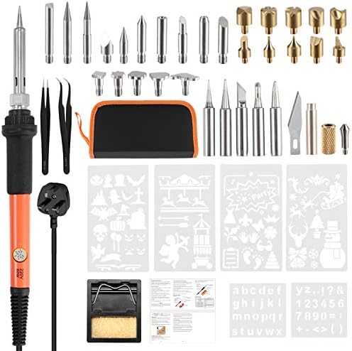 Electric Soldering Iron Wood Burning Kit Best Pyrography Pen Wood Burner Tool with Adjustable Temperature