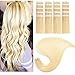 TheFashionWay Brazilian Human Hair Extensions Tape in Silky Straight Weft Remy Virgin Hair (16 inches, #60)