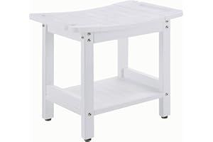 Shower Benches for Inside Shower, Plastic Waterproof Shower Stools, Poly Lumber White Shower Bench Seat, Shower Foot Stool fo