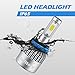 Infitary LED Headlight Bulbs Conversion Kits High/Low Beam Auto Headlamp Dual Beam Car Headlight 72W 6500K 8000LM Extremely Super Bright COB Chips- 1 Pair- 3 Year Warranty (H8 H9 H11 Silvery)