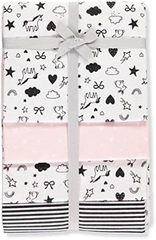 Carters 4-Pack Receiving Blanket Pink and Black Modern Designs