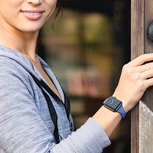 SWEES Sport Silicone Band Compatible Apple Watch 38mm 40mm, Soft Silicone Slim Thin Narrow Small Replacement Strap for iWatch Series 4, Series 3, Series 2, Series 1, Sport & Edition Women, Delft Blue