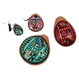Four Pack Set 4 Sizes Ocarina Clay Whistles Assortment Hand Painted Sanyork Fair Trade