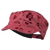 Flower Jeep Style Army Cap - Red OSFM