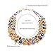 AWAYTR Ladies Choker Necklace Gold Tone Fashion Statement Big Multi Color Crystals Multi Color