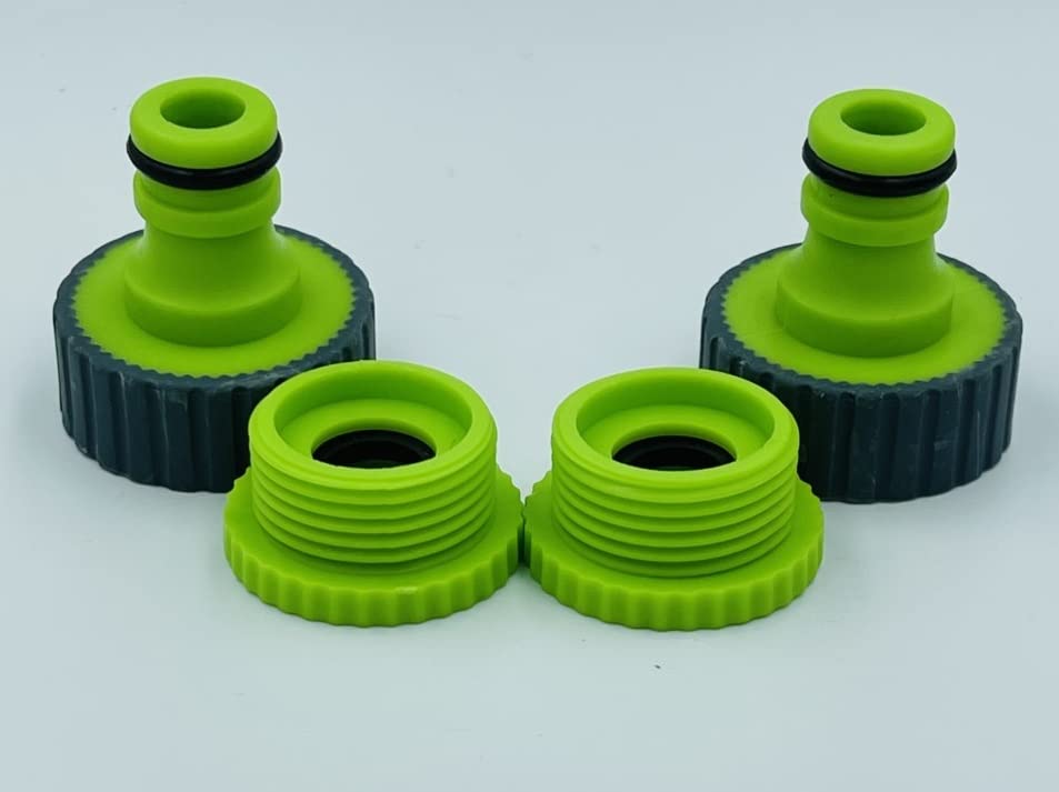 UKDeals Direct® Soft-Grip Tap Connector Garden Tap Hose Pipe Connector Adaptor Hose Pipe adaptor 3/4" & 1/2" BSP Screw Type Accessory Connector Pack of 2